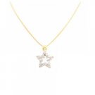 N835 Diamante Christmas Star Pendant Embedded With Swiss Cubic Zircon Pendant Gold Necklace