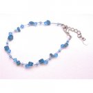 UBR177  Return Gift Jewelry In Blue Color Turquoise Nugget & Glass Beads Trendy Blue Bracelet