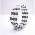 UBR210  Black & White Pearls Cute Cuff Bracelet Under Jewelry Gift Affordable