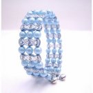 UBR211  Cuff Bracelet Stretchable Comfortable Cool Blue Pearls Inexpensive Gift Affordable