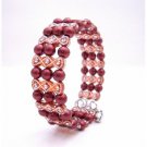 UBR213  Return Gift For Girls Party Red Pearls Cuff Bracelet Stretchable Bracelet