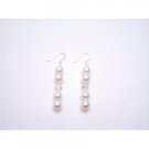 ERC596 Jewelry Austrian Crystals White Pearls & Clear w/Bali Silver Spacer Earrings