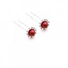 HA572  Red Hair Accessories Wedding Hair Pin Bridal Bridemaids Hair Pin