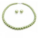 NS835  Inexpensive Peridot Jewelry Green Pearls Wedding Jewelry Set