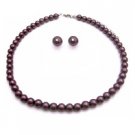NS834  Bridesmaid Gifts Bridesmaids Jewelry Pearls Bridal Jewelry Dark Purple Pearls Jewelry Set