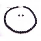 NS839  Black Pearls Wholesale Jewelry Bridemaids Necklace Set