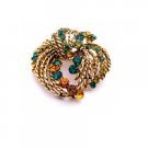 B452  Ethnic Prom Brooch Multi Colored Brooch With Multi Stripes Brooch Dress Brooch