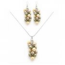 BRD033  Custom Your Pearls Jewelry Grape Pearls Necklace Set