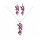 BRD041  Finest Handcrafted Bridemaids Jewelry Rose Pearls Necklace Set