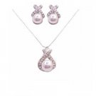 BRD060  White Pearls Bridal Party Jewelry Spectacular Necklace Set
