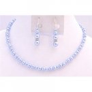BRD062  Lite Blue Pearls Bridal Jewelry Swarovski Flower Girl Wedding Gift