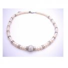 BRD074  Mother of Bride Groom Gift Freshwater Pearls w/ Rondells Silver Plated