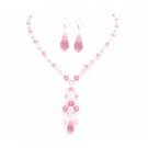 BRD018  Swarovski Rose Crystals Pink Pearls Party Wedding All Occasion Jewelry