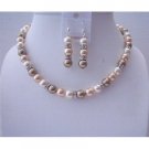 BRD026  Tri Pearls Mother Pearl Peach Cream & Champagne Diamond Spacer Jewelry