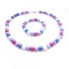 GC192  Girls Return Gift Multicolor Beads Necklace Stretchable Bracelet