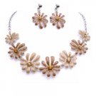 NS855  Unique Classic Stylish Jewelry In Latte Mocha Color Flower Jewelry