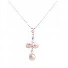 N863 Mother Lovely Gift w/ Genuine Austrian Crystals White Pearls & AB Crystals Handmade Necklace