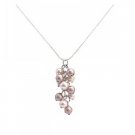 N867  Exclusive Wedding Pearls Pendant Swarovski Ivory & Champagne Grape Bunch Pendant Necklace