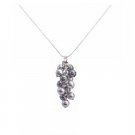 N869 Gorgeous Crafted Adorable Swarovski Lite & Dark Gray Pearls Pendant Bridemaids Gift Necklace