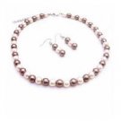 NS878  Dashing Pearls Collection For All Fashion Jewelry Bronze/Ivory Pearls Necklace Set