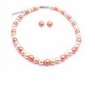NS880  Fascinate Jewelry in Peach Ivory Tangerine Pearls Prom Custom Jewelry Set