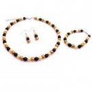 NS882  Handcrafted Flower Girl All Occassion Jewelry In Trio Color Complete Set