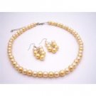 NS890  Summerish Jewelry New Pearls Color Daffodill Pearls Necklace Set Jewelry Set