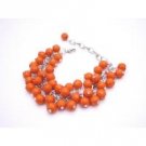 TB966  Inexpensive Cluster Bracelet Orange Beads Bracelet Customize In Any Color