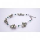TB969  Green Mint Jewelry Green Mint Pearls With Green Palace Crystals Bracelet