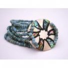 TB059  Multi Stranded Bracelet Fashion Bracelet Turquiose Beads & Round Shell Bracelet