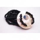 TB064  Affordable Christmas Gift Multi Stranded Classy Shell Bracelet Onyx Beads Bracelet