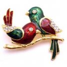 B519  Wedding Anniversary Cake Valentine Brooch Holiday Gift Twin Sweet Bird Brooch