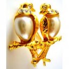 B489 Romantic Love Dude Birds On Gold Stem Valentine Gift Excellent Gift