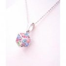 UNE284  Dice Pendant Multicolored Crystals Dice Pendant Holiday Club Gifts