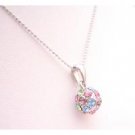 UNE281  Multicolored Crystals Ball Round Pendant Holiday Christmas Gifts