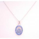 UNE280  Holiday Gifts For Employees Sparkle Sapphire Shine Pendant Necklace