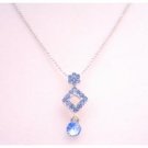 UNE277  Xmas Gift Chrsitmas Pendant Necklace Blue Cubic Zircon Pendant