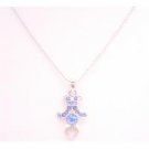 UNE276  Sapphire Rhinestones Pendant Christmas Gift Necklace Dangling Pendant