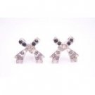 UER455  Bow Fully Embedded Cubic Zircon Jet Crystals Fashionable Earrings