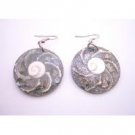 UER442  Round Resin Shell Earrings Vintage Shiva Eye Jewelry