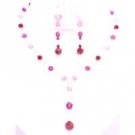 BRD136  Glimmering Party Jewelry Gorgeous Look In Fuschia Rose & Siam Crystals