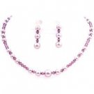 BRD143  Valentine Jewelry Amethyst February Month Stone Crystals Jewelry Set