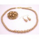 BRD118  Looking For Harvest Color Jewelry Fine Handcrafted Swarovski Pearls