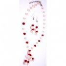 BRD091  Eye Catching Jewelry Handmade Freshwater Pearls Coral Necklace Earrings