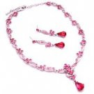 NS960  Innovative Designs Victorian jewelery Rose & Fuschia Crystals Set