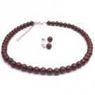 NS957  Chocolate Brown Chocolate Pearls Jewelry Affordable Wedding Set