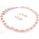 NS955  Wedding Jewelry Ivory Pearls Chinese Lite Colorada Crystals Bridemaids Set