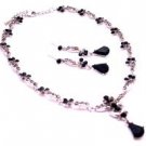NS961  Bridemaids Bridal Jewelry Necklace Set Wedding Jewelry Jet Crystals
