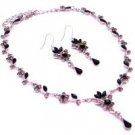 NS964  Wide Spectrum Of Black & Black Diamond Crystals Bridal Jewelry
