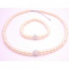 NS951  Junior Bridesmaid Jewelry Nickle Free Cubic Zircon Diamante Ball